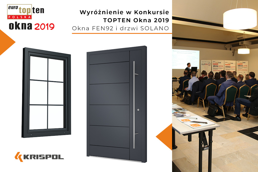 Topten Okna 2019 Krispol FEN92 i Solano - zdobywcy nagród
